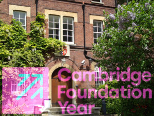 Cambridge Foundation Year Logo over St Edmund's